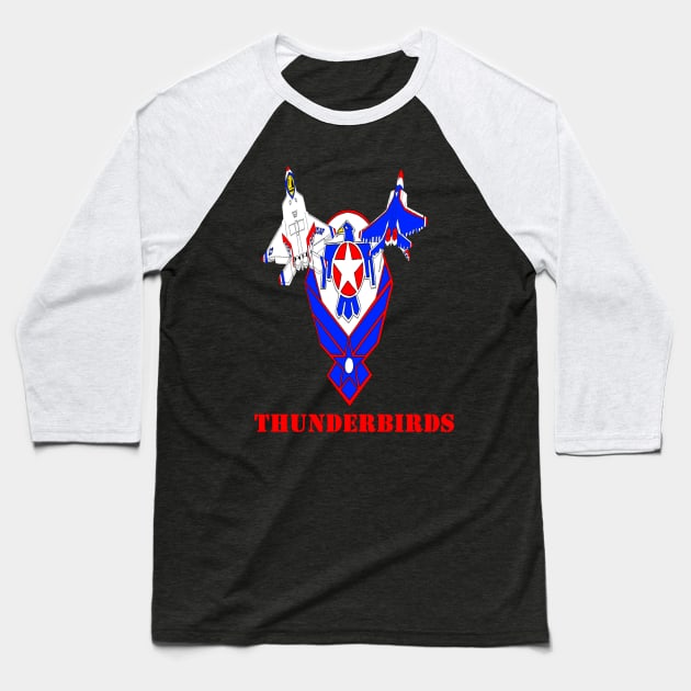 USAF Thunderbirds F22 Raptors Baseball T-Shirt by Joseph Baker
